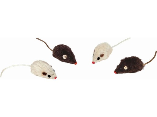 [90269282 1480132] Nobby Katzen-Spielzeug Plüschmaus mit Rassel, 4 Stück, 5 cm