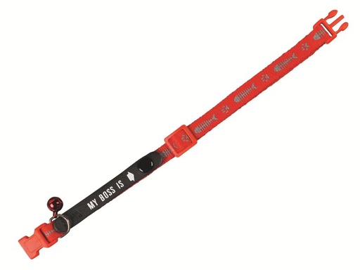 [90269345 1480143] Nobby Katzenhalsband My Boss is, Rot