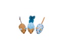 Nobby Katzen-Spielzeug Plüsch Mäuse mit Catnip, Blau, 12 cm