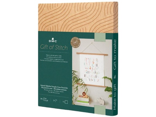 [90270117 1477153] DMC Stickset Gift of Stitch Tieralphabet, 25.7 x 35.5 cm