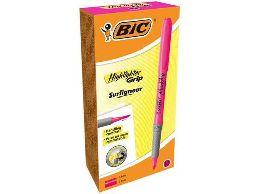 [90270661 1407889] BIC Textmarker Brite Liner Grip 12 Stück, Pink