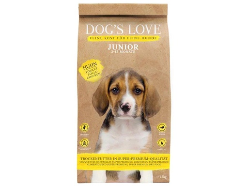 [90270812 1481031] Dog's Love Trockenfutter Junior, Huhn, 12 kg