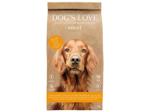 [90271007 1481034] Dog's Love Trockenfutter Adult, Pute, 2 kg