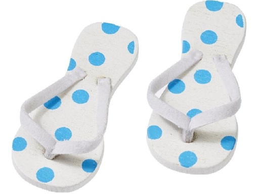 [90271186 1476862] HobbyFun Mini-Utensilien Flip-Flops Weiss/ Blau gepunktet