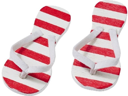 [90271316 1476861] HobbyFun Mini-Utensilien Flip-Flops Rot gestreift