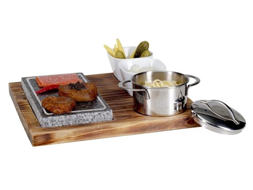 [90046442 373130] Nouvel Hot Stone Platte 6-teilig, Pinie