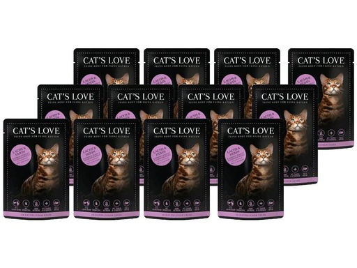 [90271805 1487653] Cat's Love Nassfutter Adult Lachs &amp; Huhn, 12 x 85 g