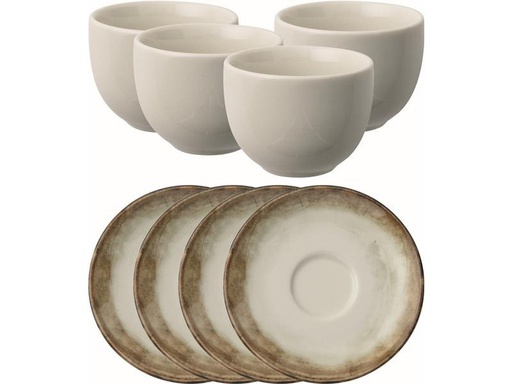 [90272413 1504642] Arthur Krupp Espresso Becher Shade Earth 100 ml, 4 Stück, Braun/Weiss