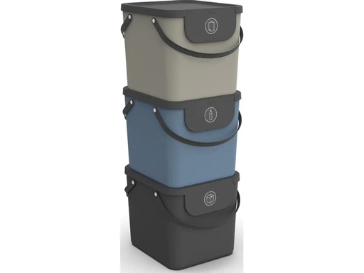 [90272632 1453098] Rotho Recyclingbehälter Albula 40 l, Blau/Grau/Schwarz