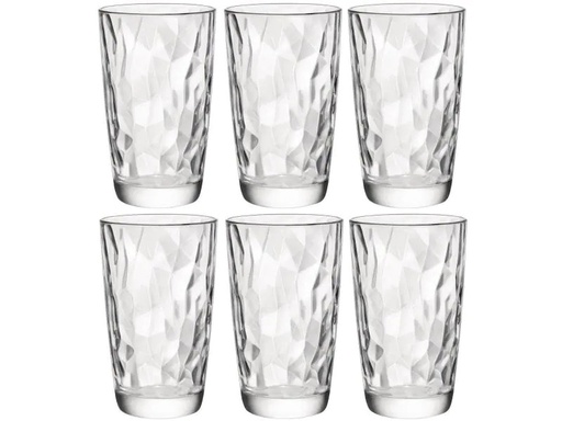 [90046582 969514] Bormioli Rocco Longdrinkglas Diamond 470 ml, 6 Stück, Transparent