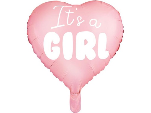 [90272828 1300112] Partydeco Folienballon Its a girl Rosa/Weiss, Herzförmig