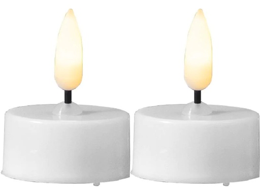 [90272972 1499663] Star Trading LED Teelichter Set Flamme Ø 3.8 x 5 cm, Weiss, 2 Stk