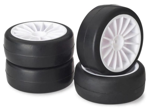 [90046636 291057] Absima Kompletträder Onroad Slick 15-Speichen, Weiss