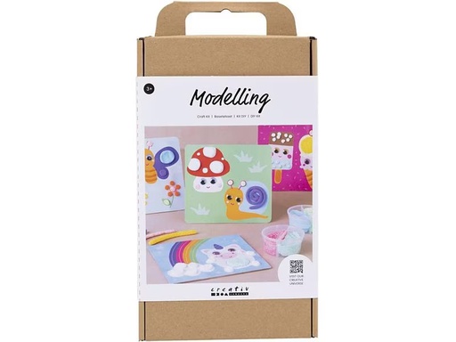 [90273532 1468167] Creativ Company Bastelset Modellieren Foam/Silk Clay, Dekoplatte