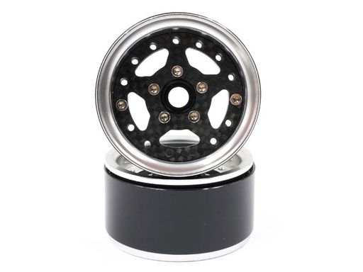 [90273588 1508741] Yeah Racing Felgen 1.9 5-Speichen Carbon, Beadlock 1:10, 2 Stück
