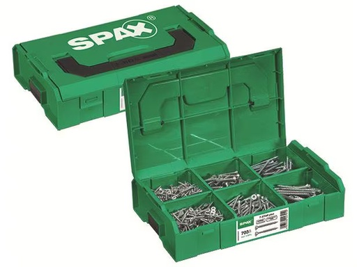 [90273607 1487025] Spax Montagekoffer klein, L-Boxx mit 700 Spanplattenschrauben