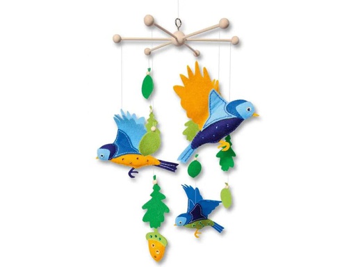 [90046856 523507] Folia Mobile Vögel, Blau/Grün/Gelb