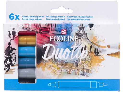 [90273899 1502460] Talens Filzstift Duotip Urban Landscape 6 Stück