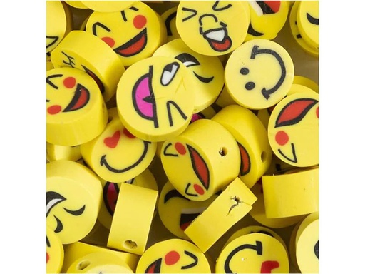 [90273971 1468124] Creativ Company Perlen Ton Figurperlen 60 Stück, Smiley