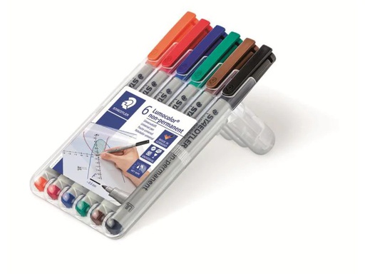 [90046868 914842] Staedtler Folienstift Lumocolor 316 F 6er-Set, wasserlöslich
