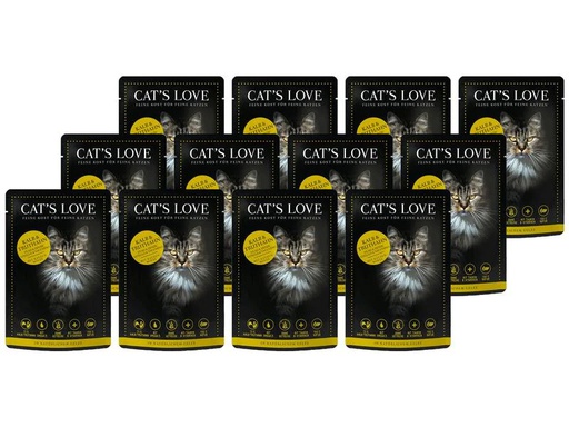 [90274482 1487652] Cat's Love Nassfutter Adult Kalb &amp; Truthahn, 12 x 85 g