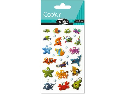 [90274586 1500915] Clairefontaine Motivsticker 3D Cooky Meerestiere 1 Bogen