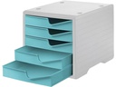Styro Schubladenbox Styroswingbox Lichtgrau/Aqua