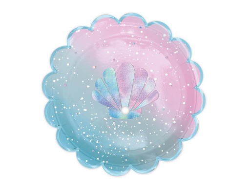[90046932 1147170] ScrapCooking Einwegteller Meerjungfrau 22.5 cm/ 23 cm, 8 Stück, Blau