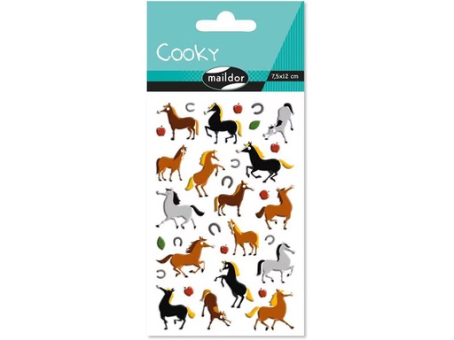 [90274752 1500916] Clairefontaine Motivsticker 3D Cooky Pferde 1 Bogen