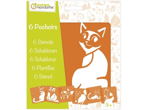 [90274843 1500859] Avenue Mandarine Schablone 15 x 15 cm, Katzen