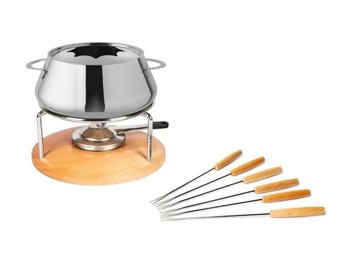 [90000032 1046103] Stöckli Fleischfondue-Set Säntis 9 Teile, Edelstahl