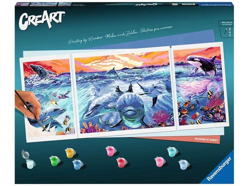 [90275197 1487929] Ravensburger Malen nach Zahlen CreArt: Dolphins at Sunset