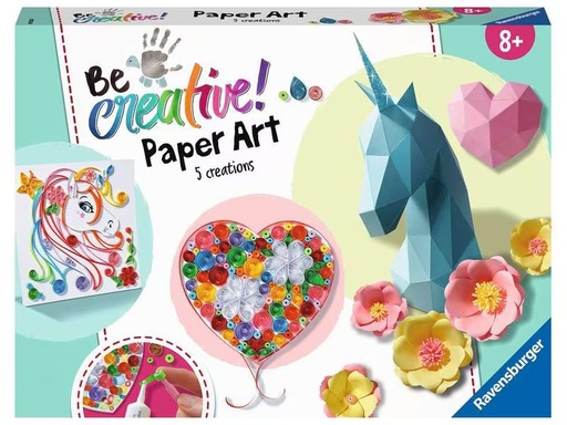 [90275284 1487944] Ravensburger Bastelset Be Creative Paper Art Flowers &amp; Unicorn
