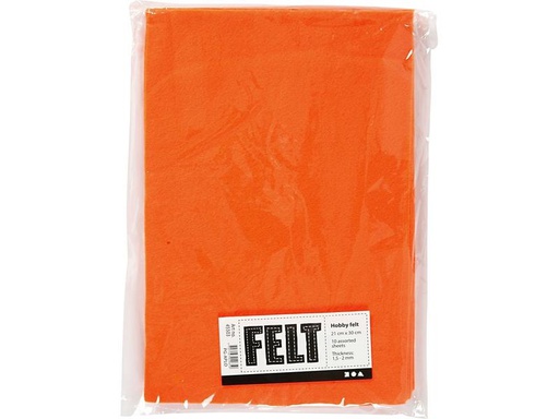 [90275450 1502168] Creativ Company Bastelfilz 1.5 - 2 mm, A4, 10 Blatt, Orange