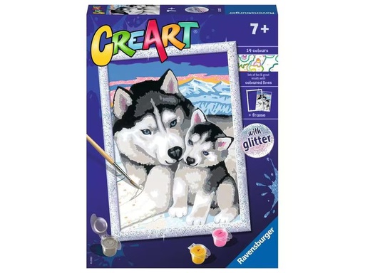 [90275473 1487917] Ravensburger Malen nach Zahlen CreArt: Cute Huskies