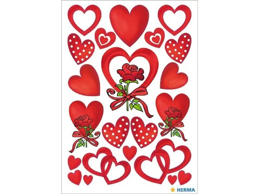 [90275584 1503319] Herma Stickers Motivsticker Herzen und Rosen, 3 Blatt