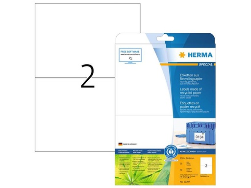 [90275595 1496711] HERMA Universal-Etiketten 210 x 148 mm, 20 Blatt