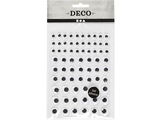 [90275614 1501800] Creativ Company Wackelaugen  69 Stück,  8 + 12 + 14 mm