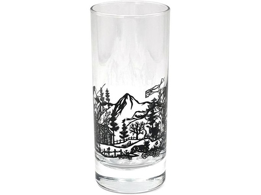 [90275670 1510609] Heidi Cheese Line Longdrinkglas Cut 290 ml, 1 Stück, Transparent