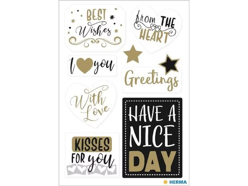 [90275798 1503335] Herma Stickers Motivsticker Best Wishes, 2 Blatt
