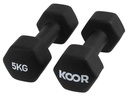 KOOR Kurzhantel-Set 5 kg, Schwarz