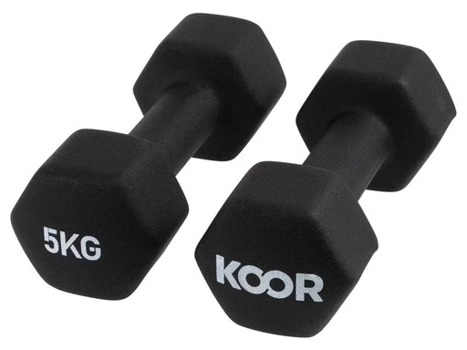 [90275944 1417501] KOOR Kurzhantel-Set 5 kg, Schwarz