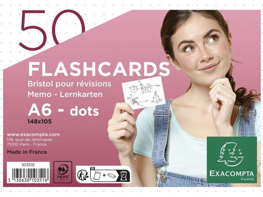 [90276066 1499089] Exacompta Karteikarten Dot, Weiss