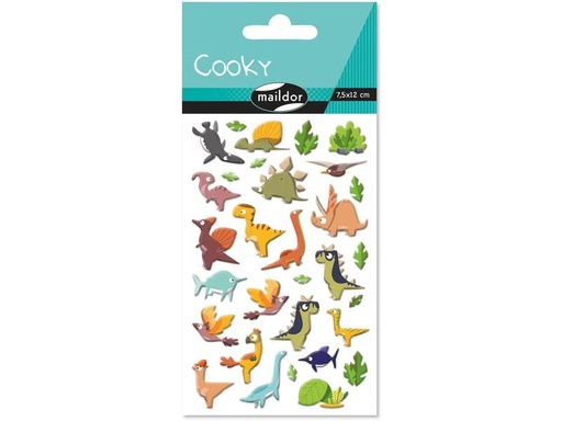 [90276086 1500910] Clairefontaine Motivsticker 3D Cooky Dinosaurier 1 Bogen