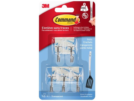 [90276161 1508167] Command Klebehaken 0.225 kg, Transparent, 5 Stück