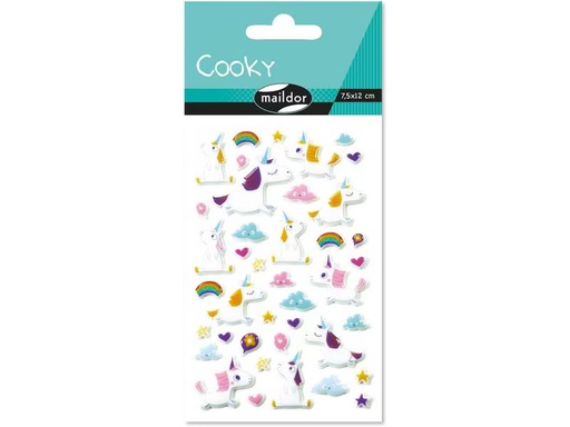 [90276208 1500911] Clairefontaine Motivsticker 3D Cooky Einhörner 1 Bogen