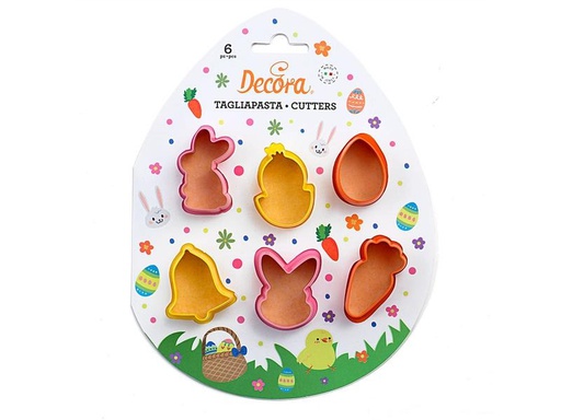 [90276395 1509597] Decora Guetzli-Ausstecher 6 Stück, Ostern Mini Set
