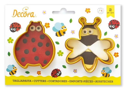 [90276444 1509602] Decora Guetzli-Ausstecher-Set 2 Stück, Marienkäfer und Biene