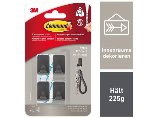 [90276496 1508177] Command Klebehaken 0.225 kg, Schwarz