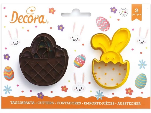 [90276544 1509596] Decora Guetzli-Ausstecher 2 Stück, Osterkorb und Osterhase